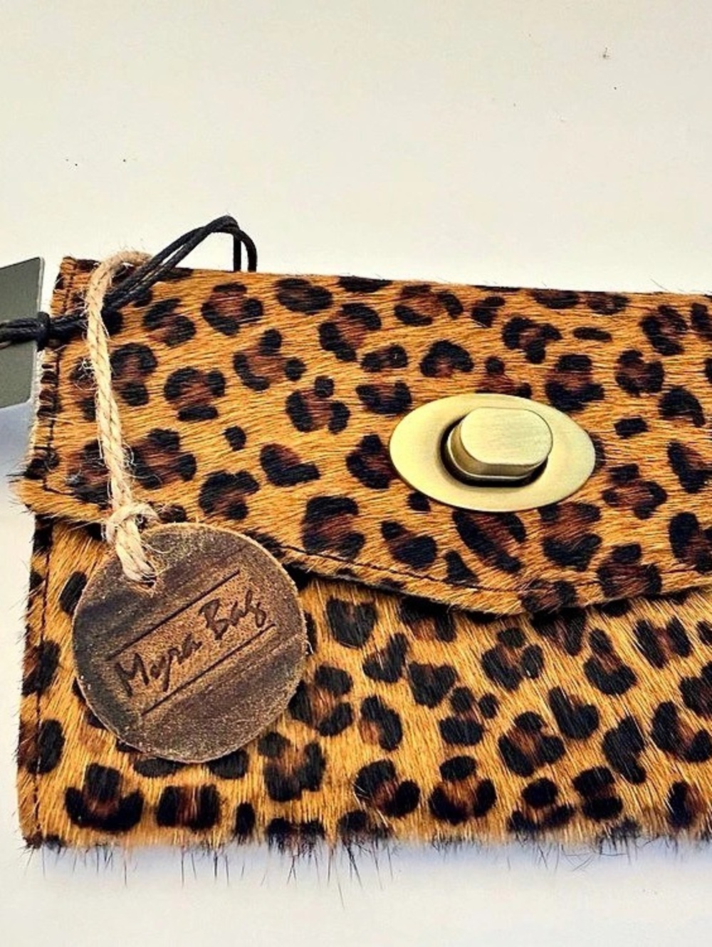 Myra Bag Leopard Print Clutch in Brown & Black NWT